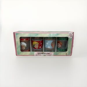 The Golden Girls NIB Christmas Set of 4 Glassware 16 Oz